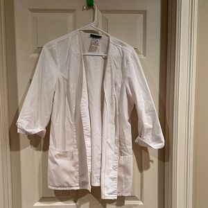 Cherokee White Open Front Medical Jacket